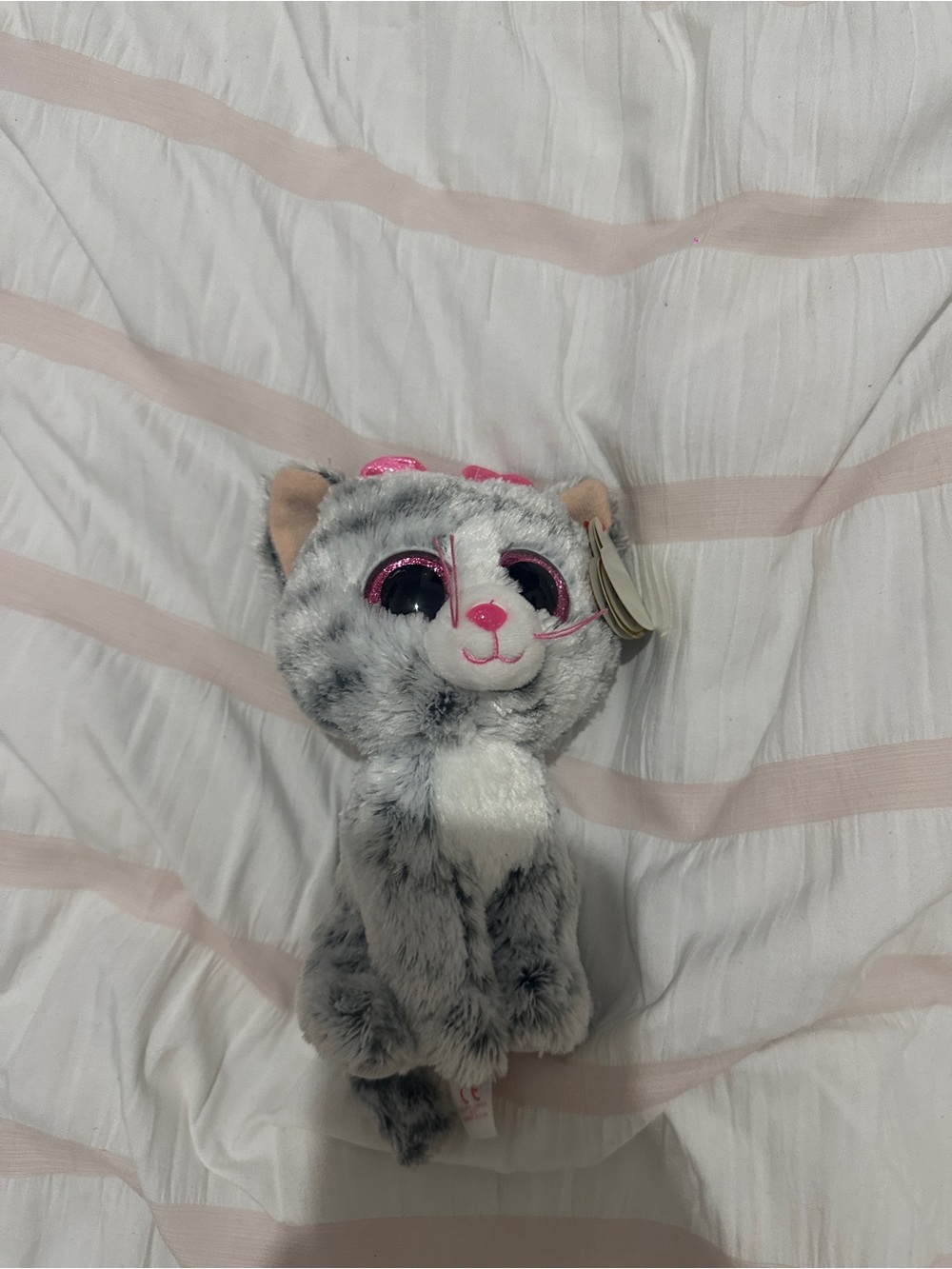 Beanie Boo Kitty with Pink Accents - Soft Stuffed Animal